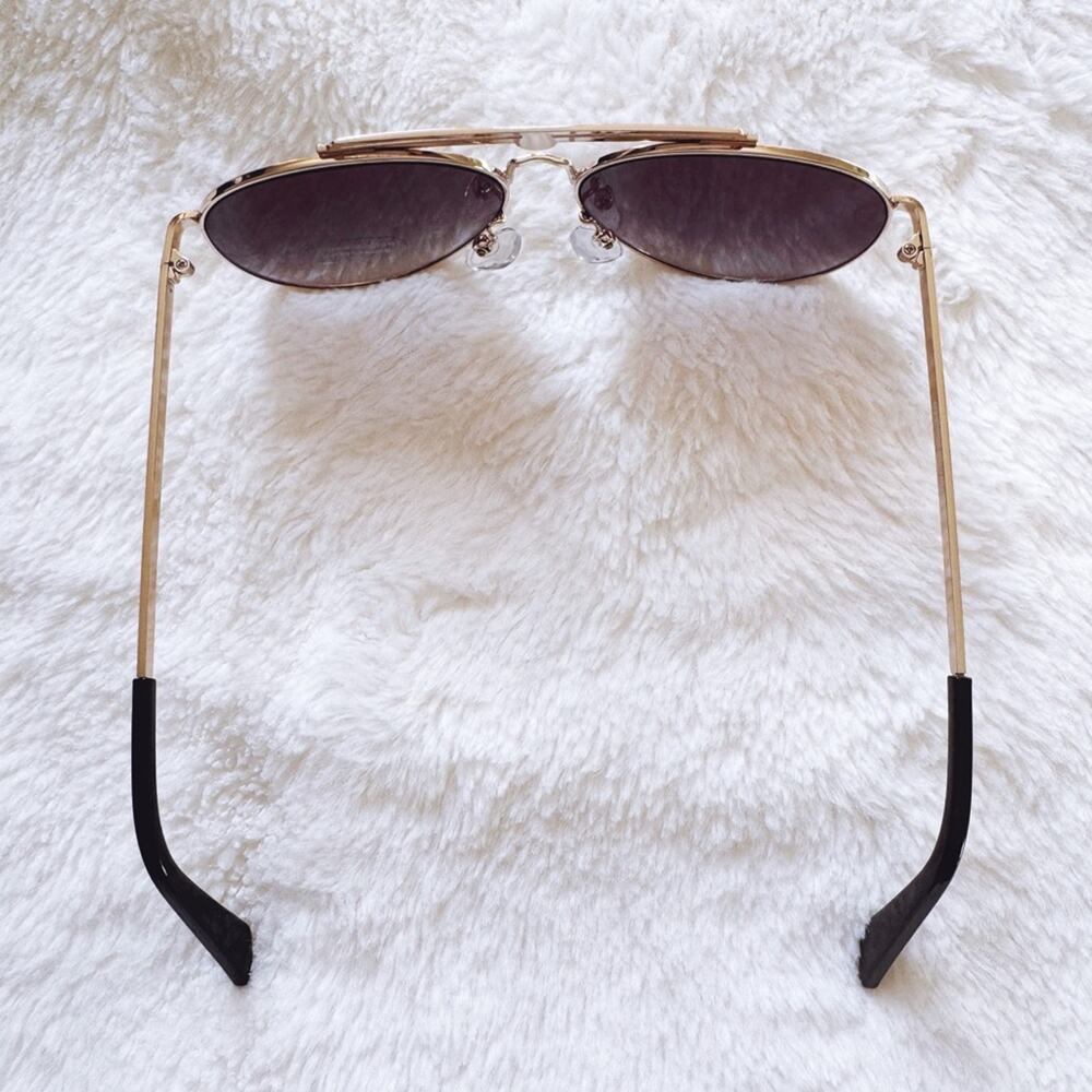 Donna Black W/ Gold Rim Aviator Sunglasses - Picture 7 of 11